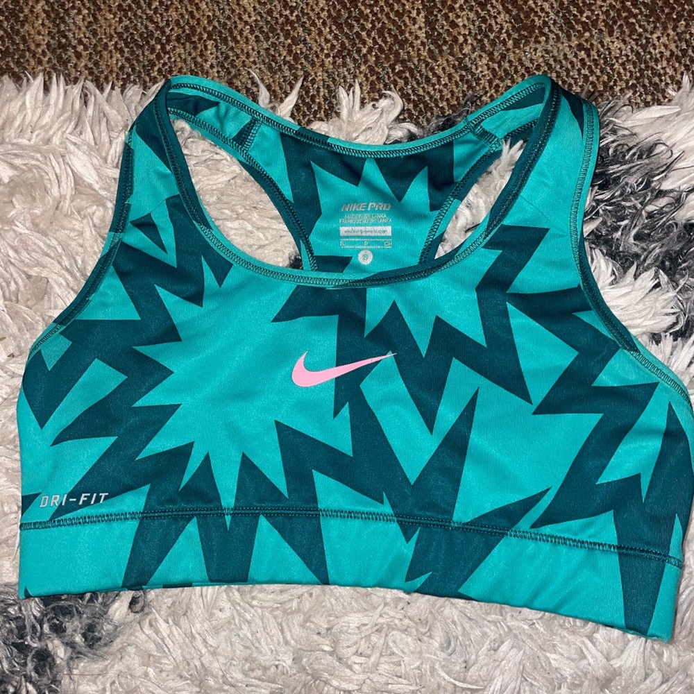 Pattern blue Nike sports bra
